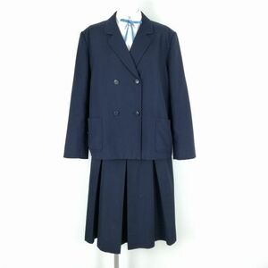 1 jpy blaser skirt cord Thai top and bottom 4 point set large size winter thing woman school uniform middle . high school navy blue uniform used rank C NA6731