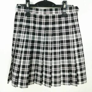 1 jpy school skirt summer thing w63- height 46 check Tokyo centre university attached middle . pleat school uniform uniform woman used IN7481