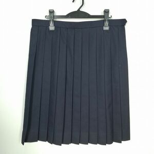 1 jpy school skirt large size winter thing w85- height 62 navy blue middle . high school pleat school uniform uniform woman used IN7142