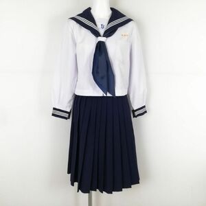 1 jpy sailor suit skirt scarf top and bottom 3 point set M interim clothes white 3ps.@ line woman school uniform Miyazaki book@. middle . white uniform used rank C NA7675