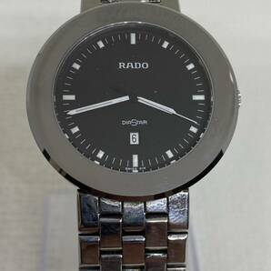 『8480』 稼働品 RADO ラドー 腕時計 DIASTAR ダイヤスター デイト SS 黒文字盤 watch 152.0341.3 メンズ 時計の画像1