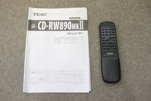 TEAC テアック CD-RW890 MKⅡ CDレコーダー COMPACT DISC RECODER 5Z00404 2015年製 015HZBBG60_画像10