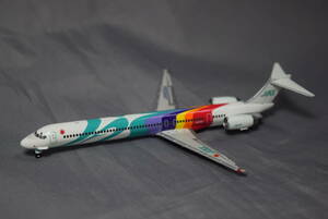 #1/400makdo flannel da glass MD-90 Japan Air System JAS black . Rainbow painting 1 serial number [ inspection ]JAPAN AIRSYSTEM Japan Air Lines JAL DC-9 Dragon Gemini 