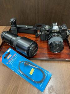 A27749　カメラ　レンズセット　【MINOLTAミノルタ　X-700　レンズ35-70mm 1:3.5　100-200/5.6　/　MOTOR DRIVE】　動作未確認