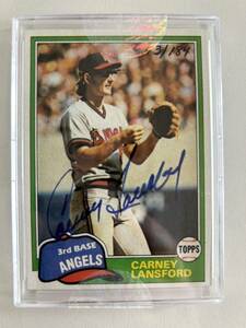 Topps / Carney Lansford AUTOシリアル(113/184)