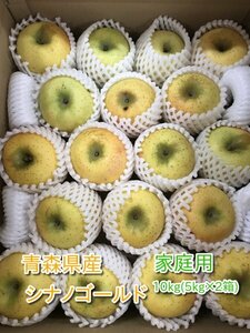 青森県産りんご「シナノゴールド」家庭用 約10kg(5kg×2箱)【フルーツキャップ】
