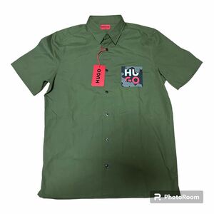 未使用 HUGO BOSS ワンポイントロゴ プリント 半袖シャツ S