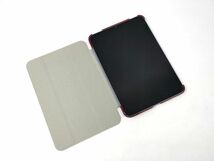 iPad mini 6用 カバー PUレザー+ハードケース 三つ折り スタンド レッド_画像3