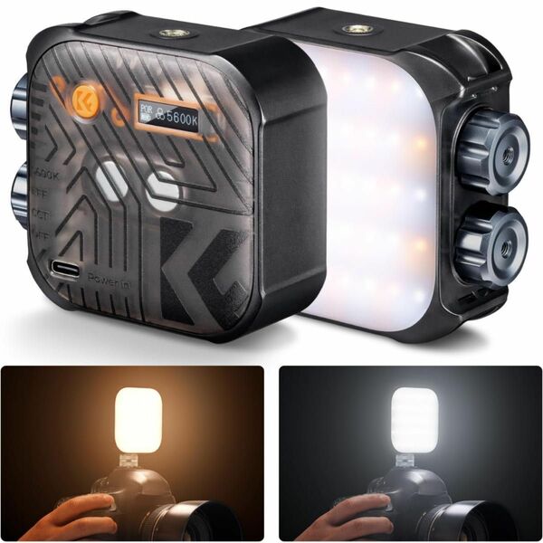 K&F Concept LEDビデオライト 小型 補助照明 撮影ライト カメラライト ledカメラビデオライト ミニビデオライト