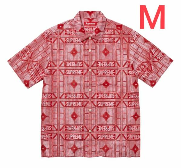 Supreme Tray Jacquard S/S Shirt "Red" M