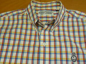  boat house. check pattern button down shirt L size VAN JAC Captain Santa 