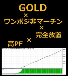 【口座縛りなし】GOLDの超厳選ポジEA　非ナンピン 低DD 低投資　1/10