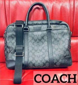 COACH コーチ2wayビジネスバッグ HERITAGE SIGNATURE (定番ノートPC 種類B4入ります)