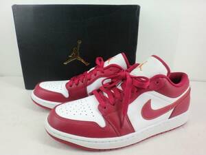 A3436 NIKE AIR JORDAN 1 LOW 553558-607 サイズ27.5cm ナイキ スニーカー 靴 白 赤 中古