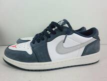 A3451 NIKE SB AIR JORDAN 1 LOW QS CJ7891-400 サイズ26cm ナイキ スニーカー 靴 ネイビー 白 シルバー 中古_画像2