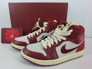 A3474 NIKE WMNS AIR JORDAN1 MID SE サイズ25cm DZ2820-601 ナイキ スニーカー 靴 赤 白 中古