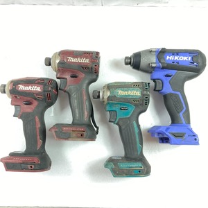 **[1 jpy start ] Junk MAKITA/HiKOKI 18V rechargeable impact driver body only 4 pcs. set generally condition . bad 
