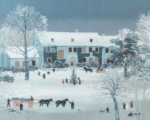 ミッシェル・ドラクロワ『雪のクリスマス』リトグラフ 版画 本人鉛筆サイン30部限