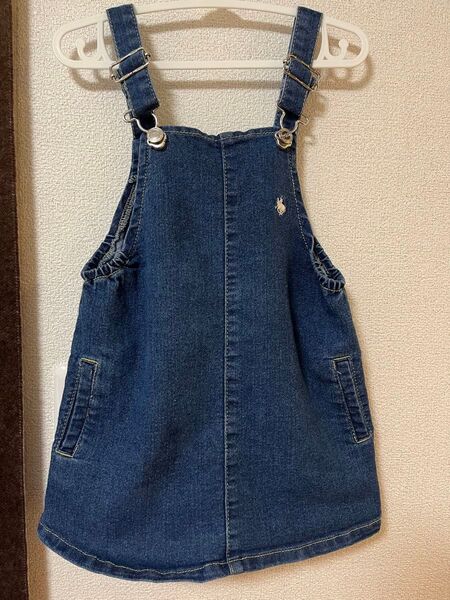 polo スカート デニム生地 95cm デニムスカート サロペット オーバーオールスカート キッズ