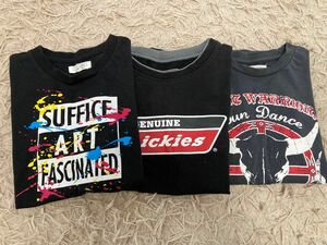 160 男の子　半袖Tシャツ　まとめ売り　黒　グレー