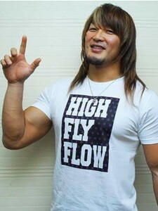 新品　新日本プロレス　棚橋弘至　HIGH FLY FLOW ロゴTシャツ　Ｌ　ホワイト　WHITE　白　ACE　エース　社長　新日本本隊　SHO　田中 翔