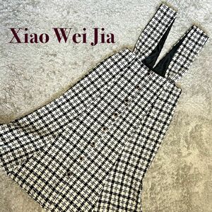 Xiao Wei Jia チェック ジャンパースカート サロペットスカート