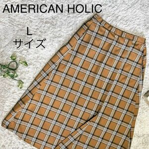 AMERICAN HOLIC アメリカンホリック チェックスカート ラップ風ロングスカート