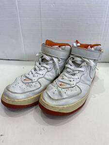 【NIKEナイキ】 630125-913 Air Force 1 MID エアフォース 1ミッド ホワイト オレンジ 29.5cm 2404oki k