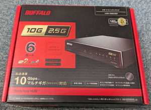 BUFFALO バッファロー 10Gbps対応 スイッチングハブ LXW-10G2/2G4 【美品】＆ ELECOM CAT8 LANケーブル 5M LD-OCTT/BM50 × 2本 セット