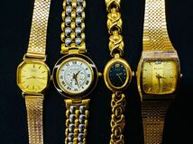 腕時計 ゴールドカラーのみ 150本 大量 SEIKO BALMAIN ELGIN CITIZEN Pierre Cardin ORIENT ELLE agnes.b RICOH 等まとめてセット H199_画像3