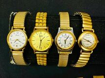 腕時計 ゴールドカラーのみ 150本 大量 SEIKO BALMAIN ELGIN CITIZEN Pierre Cardin ORIENT ELLE agnes.b RICOH 等まとめてセット H199_画像2