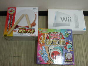 wii 本体 動作確認 初期化済 太鼓の達人 決定版 太鼓コントローラー wiiリモコン 各2個