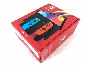 DZ190-0512−49【中古】任天堂 Nintendo Switch 有機ELモデル ネオンブルー/ネオンレッド 動作確認済み 画面キズ有