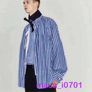 sacai ストライプドッキングシャツ 20-02241M 901 1