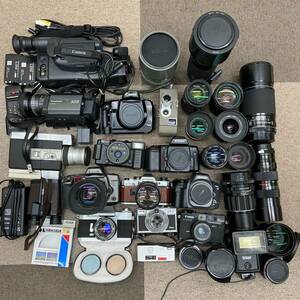 カメラ レンズ まとめて 大量 Nikon ニコン Canon キャノン OLYMPUS オリンパス Panasonic ビデオカメラ 一眼レフ フィルムカメラ【6898】
