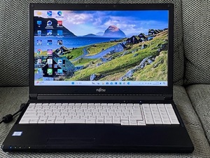 ⑥FUjiTSU LIFEBOOK A747/S 第7世代CPU Corei5-7300U @2.60GHz 増設8GB 新品高速SSD256GB Windows11Pro 15.6型 テンキー office365