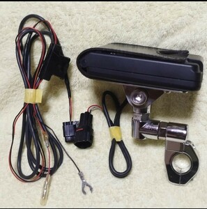  two wheel car exclusive use antenna one body ETC on-board device Japan wireless made JRM-12 + leather cover + Tanax steering wheel mount 