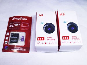 Wifi A9 超小型 ポータブル ミニIP防犯カメラ　2個セット　メモリーカード６４G　付き！！！！【送料無料】
