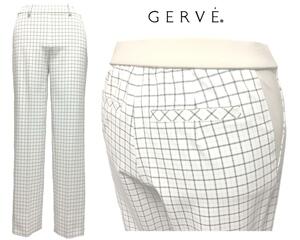 GERVE　ジェルベ　ストレッチ クロップドパンツ　オフホワイト　size38　7号　Sサイズ　