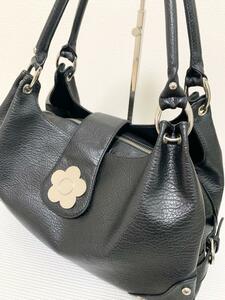 MARY QUANT Mary Quant handbag leather tote bag black 