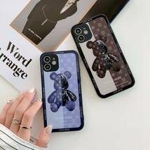 iphone13miniケース カーバー TPU 可愛い　熊　ガラス　お洒落　軽量 ケース 耐衝撃高品質ブラウン137_画像7