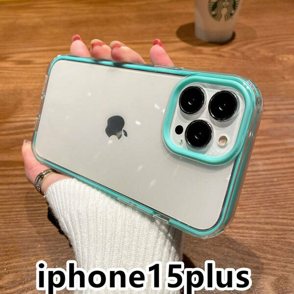 iphone15plusケース カーバー TPU 　おしゃれ　ブルー　軽量 ケース 耐衝撃 6