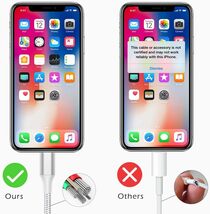 【MFi認証】ライトニング 2M 3本セット 充電器 ケーブル 急速充電 lightning iPhone 13/13 Pro/12/11/X/8/8plus/7/6/ iPad 各種対応_画像6