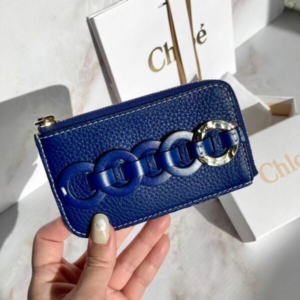 クロエ　Chloe ダリル　フラグメントケース　カードケース　ミニ財布　ネイビー