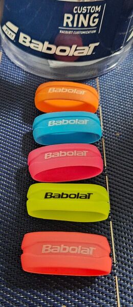 バボラBabolat【グリップバンド】ラケットアクセサリー！カスタムリング！新品・未使用！５色セット！