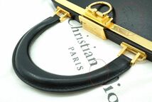 クリスチャン ディオール ハンドバッグ 自立 トップハンドル ゴールド金具 フォーマル レザー 黒 ブラック Christian Dior 8418h2_画像5