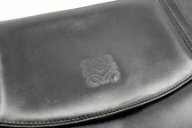 ロエベ ヴィンテージ アナグラム 2way ショルダー バッグ クラッチ Unisex メンズ レザー 黒 ブラック LOEWE 8526h_画像6