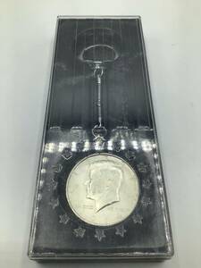 【10392】 アメリカ ケネディ リバティコイン 50セント銀貨 ハーフダラー 1964年 キーホルダー ケース付 古銭
