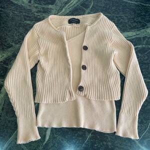 [ beautiful goods ]UNITED TOKYO* united Tokyo knitted ensemble size 1 one shoulder tank top cardigan tops beige 