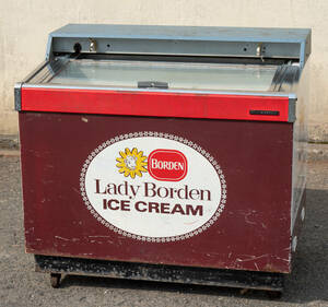 貴重 レア Lady Borden 冷凍ショーケース レディーボーデン 業務用アイスクリーム冷凍ストッカー 三洋 SCR-K1000 昭和 レトロ ディスプレイ